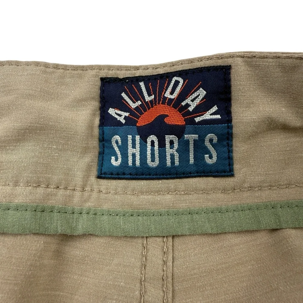 Faherty Tan 35x9 All Day Drawstring Shorts Polyester Cotton Elastane